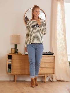 Umstandsmode-Umstandsjeans-Umstands-Jeans mit Stretch-Einsatz, Mom-Fit
