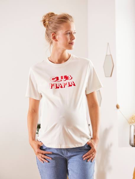 T-Shirt mit Messageprint für Schwangerschaft & Stillzeit - weiß - 2
