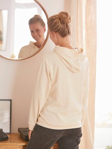 Kapuzensweatshirt für Schwangerschaft & Stillzeit - wollweiß - 5