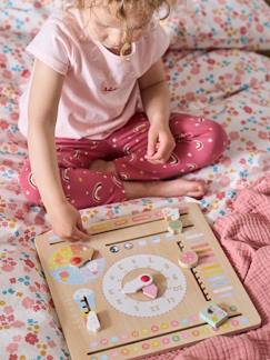 Spielzeug-Pädagogische Spiele-Lesen, Schreiben, Zählen & Uhr lesen-Kinder Spieluhr mit Kalender, Holz FSC