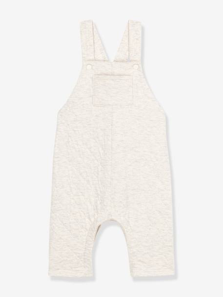 Wattierte Baby Latzhose PETIT BATEAU - beige meliert - 1