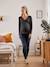 Shirt mit Wickelausschnitt, Schwangerschaft & Stillzeit - anthrazit+rosa - 1