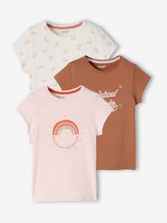 Maedchenkleidung-Shirts & Rollkragenpullover-Shirts-3er-Pack Mädchen T-Shirts, Glanzdetails BASIC Oeko-Tex