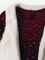 Mädchen Baby-Set: Samtkleid, Webpelz-Weste & Strumpfhose - bordeaux - 6
