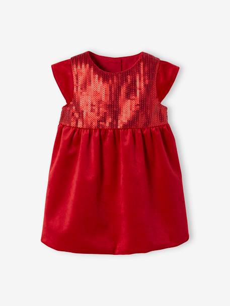 Baby Weihnachts-Set: Kleid & Haarband - rot - 7