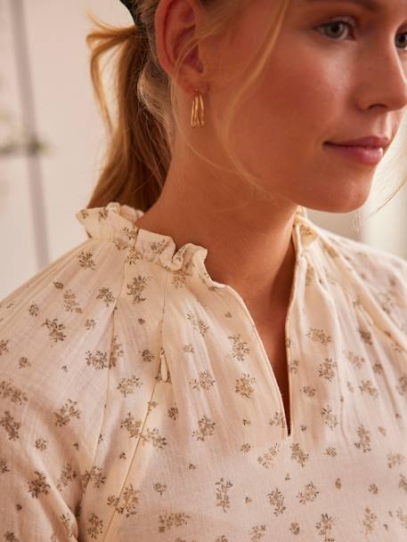 Bluse, Schwangerschaft & Stillzeit - weiß bedruckt - 6