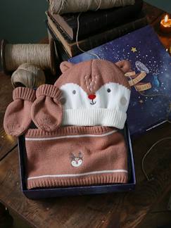 Babymode-Accessoires-Mützen, Schals & Handschuhe-Baby-Set: Mütze, Loopschal & Fäustlinge, Weihnachten