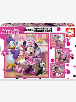 Spielzeug-Pädagogische Spiele-Puzzles-4er-Set Kinder Puzzles „Disney MINNIE MAUS“ EDUCA, 15-25 Teile