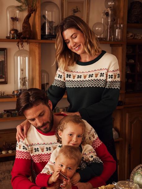 Capsule Collection: Eltern Weihnachts-Pullover Oeko-Tex - rot+tanne - 6