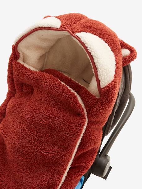 Ausfahrsack „Foxy“ für Babyschale & Babywanne, Plüsch - ziegel - 6