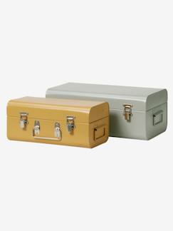 Kinderzimmer-Aufbewahrung-Boxen, Kisten & Körbe-2er-Set Kinder Aufbewahrungskoffer aus Metall