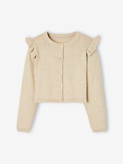 Maedchenkleidung-Pullover, Strickjacken & Sweatshirts-Strickjacken-Mädchen Strickjacke mit Volants