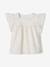 Mädchen Bluse mit Lochstickerei - dunkelrosa+wollweiß - 5