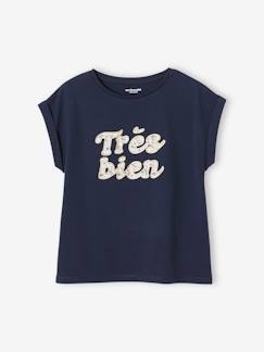 Maedchenkleidung-Shirts & Rollkragenpullover-Shirts-Mädchen T-Shirt, Blumen-Schriftzug