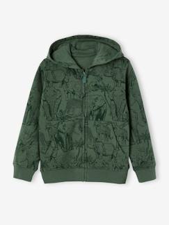 Jungenkleidung-Pullover, Strickjacken, Sweatshirts-Sweatshirts-Jungen Kapuzensweatjacke, Dschungelprint