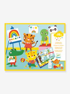 Spielzeug-Kreativität-Sticker, Collagen & Knetmasse-Kleinkinder Bastel-Set mit Collagen „Mein Tag“ DJECO