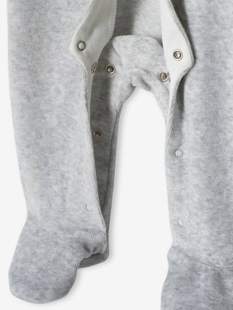Baby Samt-Strampler, Koala - grau meliert - 7