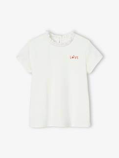 Maedchenkleidung-Mädchen T-Shirt mit Rüschen, personalisierbar