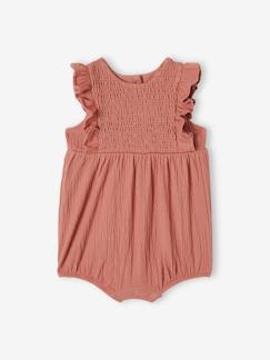 Babymode-Jumpsuits & Latzhosen-Mädchen Baby Kurzoverall, Smokdetails und Volants