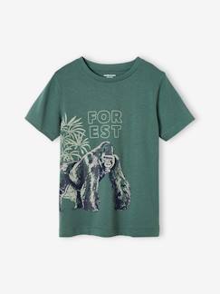 Jungenkleidung-Shirts, Poloshirts & Rollkragenpullover-Shirts-Jungen T-Shirt aus Bio-Baumwolle, Tier-Print