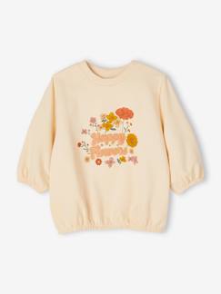 Maedchenkleidung-Pullover, Strickjacken & Sweatshirts-Mädchen Sweatshirt, Blumen & Schriftzug