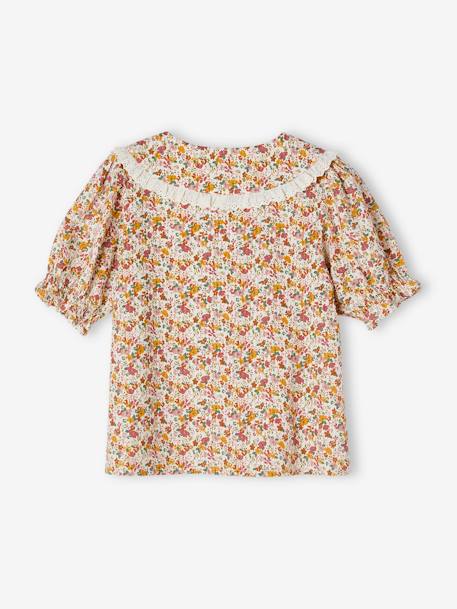 Kurzärmelige Mädchen Bluse - wollweiß - 4