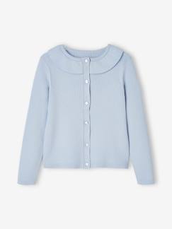 Maedchenkleidung-Pullover, Strickjacken & Sweatshirts-Kurze Mädchen Strickjacke mit Kragen Oeko-Tex