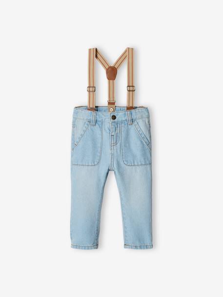 Baby Jeans mit Hosenträgern - bleached - 4