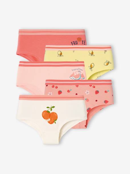 5er-Pack Mädchen Shortys - pfirsich - 1