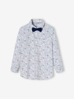 Jungenkleidung-Hemden-Jungen Hemd mit Fliege, Blumenmuster Oeko-Tex
