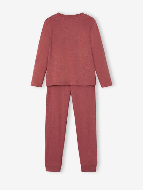 Jungen Schlafanzug mit Henley-Ausschnitt, personalisierbar - ziegel - 6