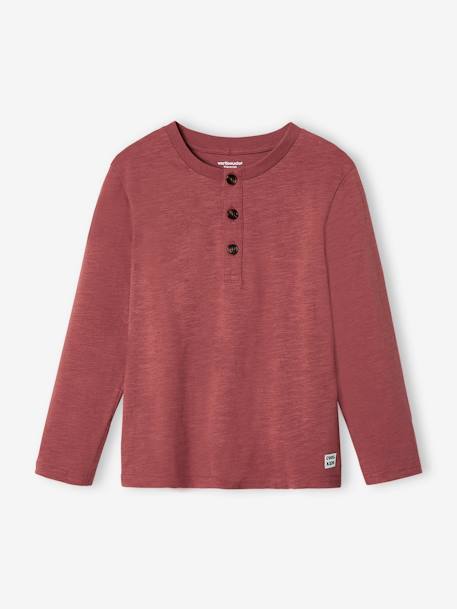 Jungen Schlafanzug mit Henley-Ausschnitt, personalisierbar - ziegel - 2