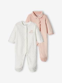 Babymode-Strampler & Schlafanzüge-2er-Pack Mädchen Baby Samt-Strampler mit Herz