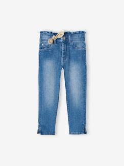Maedchenkleidung-Jeans-Mädchen 3/4-Jeans mit Schleife