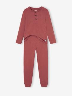 Jungenkleidung-Schlafanzüge-Jungen Schlafanzug mit Henley-Ausschnitt, personalisierbar