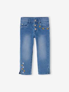 Maedchenkleidung-Jeans-Mädchen 3/4-Jeans mit Blumen