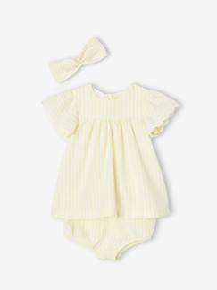 Babymode-Kleider & Röcke-Baby-Set: Kleid, Spielhose & Haarband