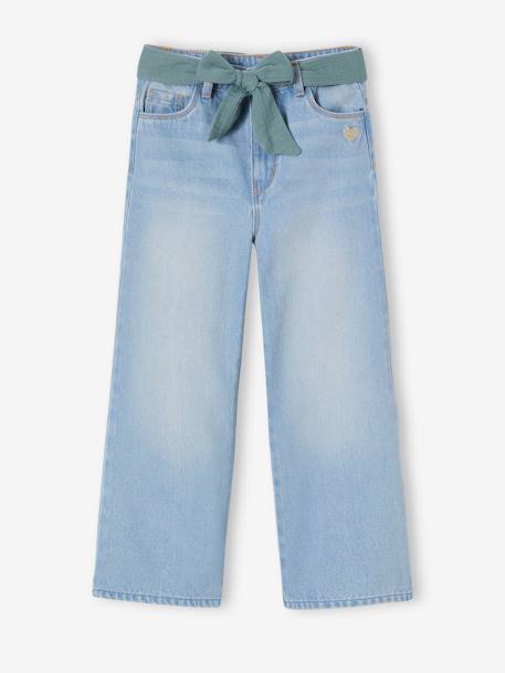 Weite Mädchen 7/8-Jeans mit Gürtel - blue stone+double stone - 12