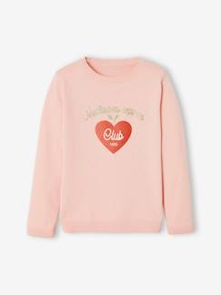 Maedchenkleidung-Pullover, Strickjacken & Sweatshirts-Pullover-Mädchen Pullover mit Glanzeffekt BASIC