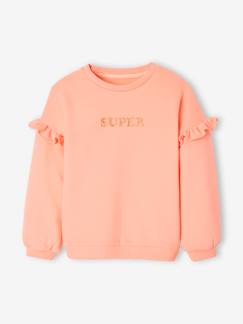 Maedchenkleidung-Pullover, Strickjacken & Sweatshirts-Sweatshirts-Mädchen Sweatshirt mit Volants, personalisierbar