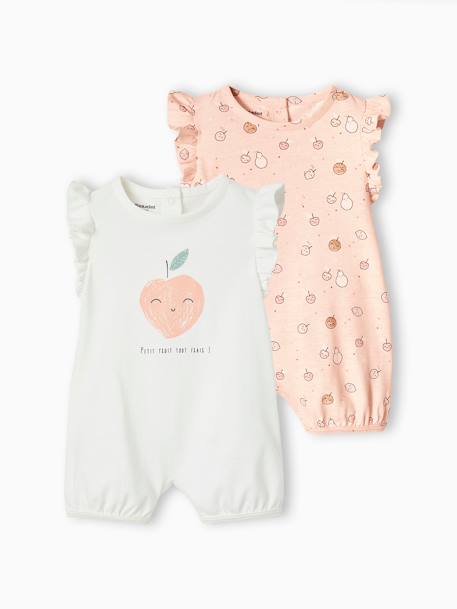 2er-Pack Mädchen Baby Overalls Oeko-Tex - zartrosa - 1