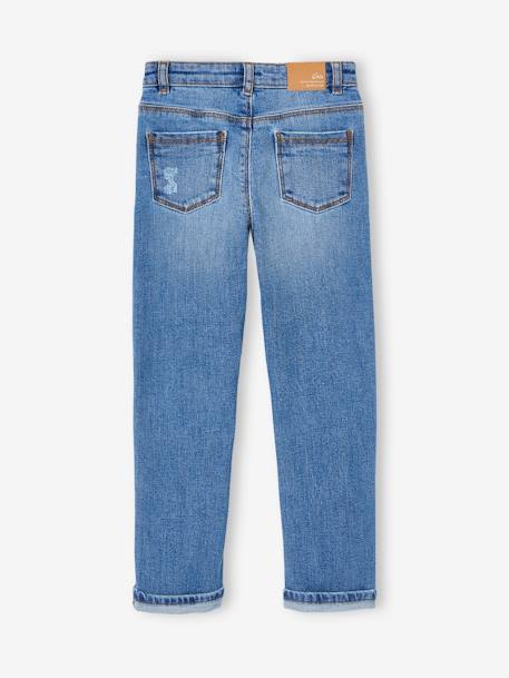 Gerade Mädchen Jeans, Zierschleife - blue stone - 7