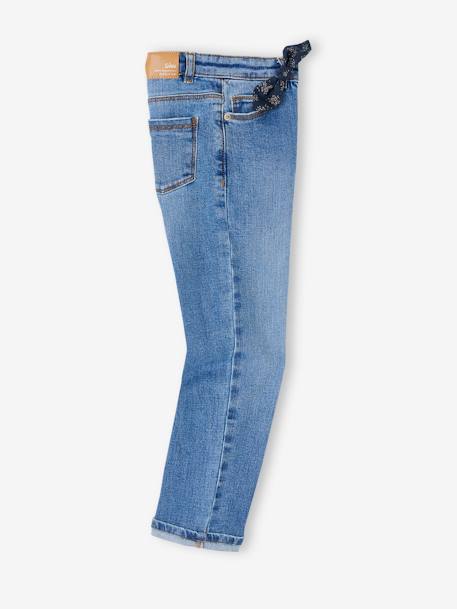 Gerade Mädchen Jeans, Zierschleife - blue stone - 6