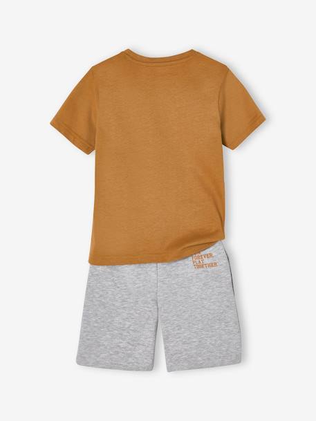 Jungen Sport-Set: T-Shirt & Sweatshorts - braun - 4