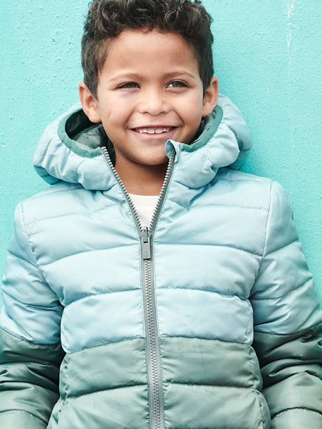 Jungen Wende-Steppjacke mit Recyclingmaterial - dunkelblau+salbeigrün - 16