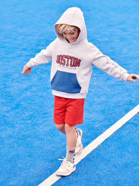 Jungen Sport-Kapuzensweatshirt „Boston“ - grau meliert - 6