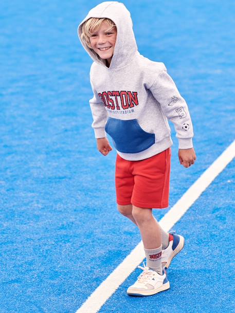Jungen Sport-Kapuzensweatshirt „Boston“ - grau meliert - 8