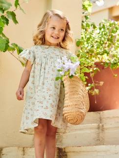 Maedchenkleidung-Kleider-Mädchen Kleid mit Schmetterlingsärmeln, Musselin