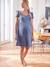 Musselin-Kleid, Schwangerschaft & Stillzeit Oeko-Tex - aquamarin+blau+marine+weiß - 7