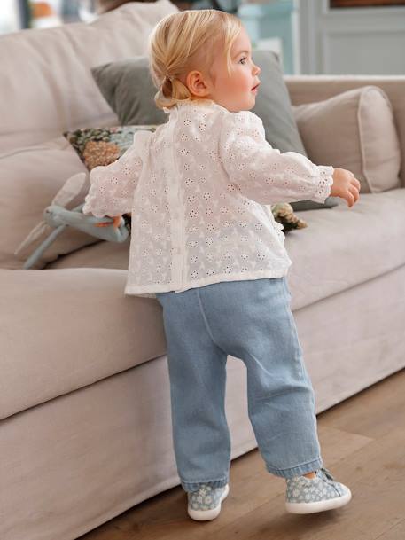 Mädchen Baby Jeans mit Stoffgürtel - bleached - 6